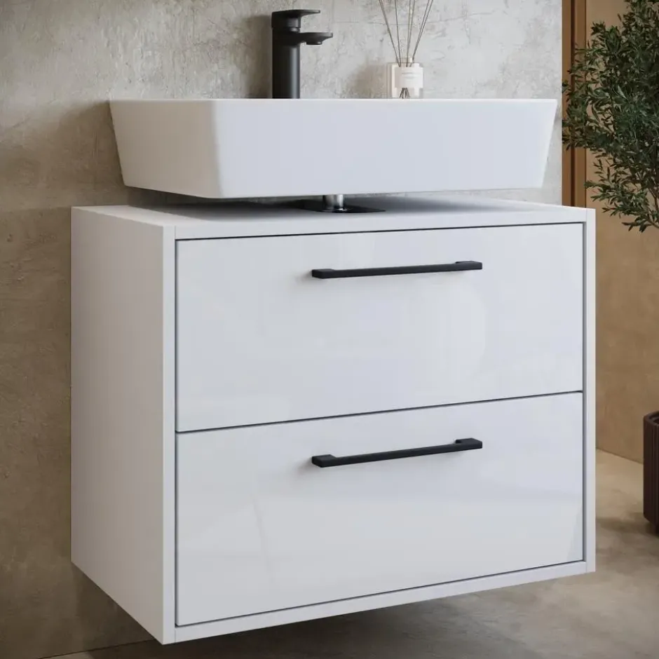 Badplaats Wastafelkast Florence 60 x 35 x 47 cm - hoogglans wit