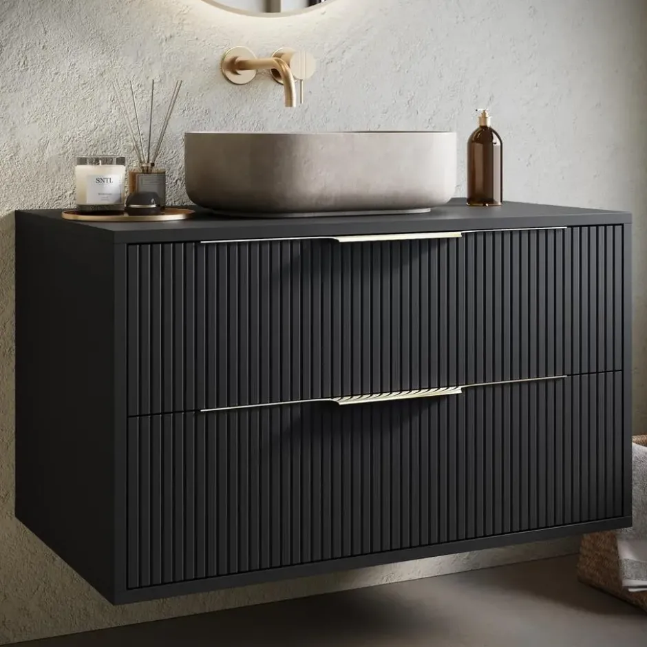 Badplaats Wastafelkast Rimini - 80 x 46 x 46 cm - walnoot bruin