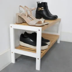 Bamboe schoenenrek 2 laags