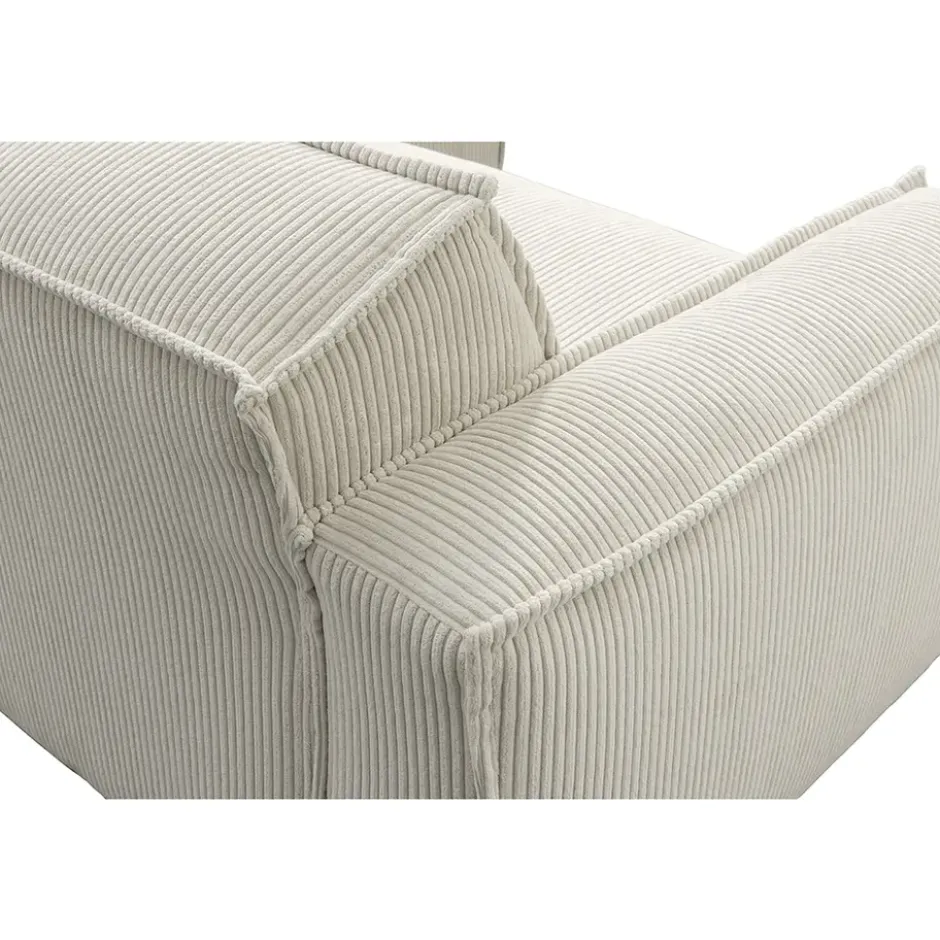 Bank Brooklyn met chaise longue rechts - Soop - crème