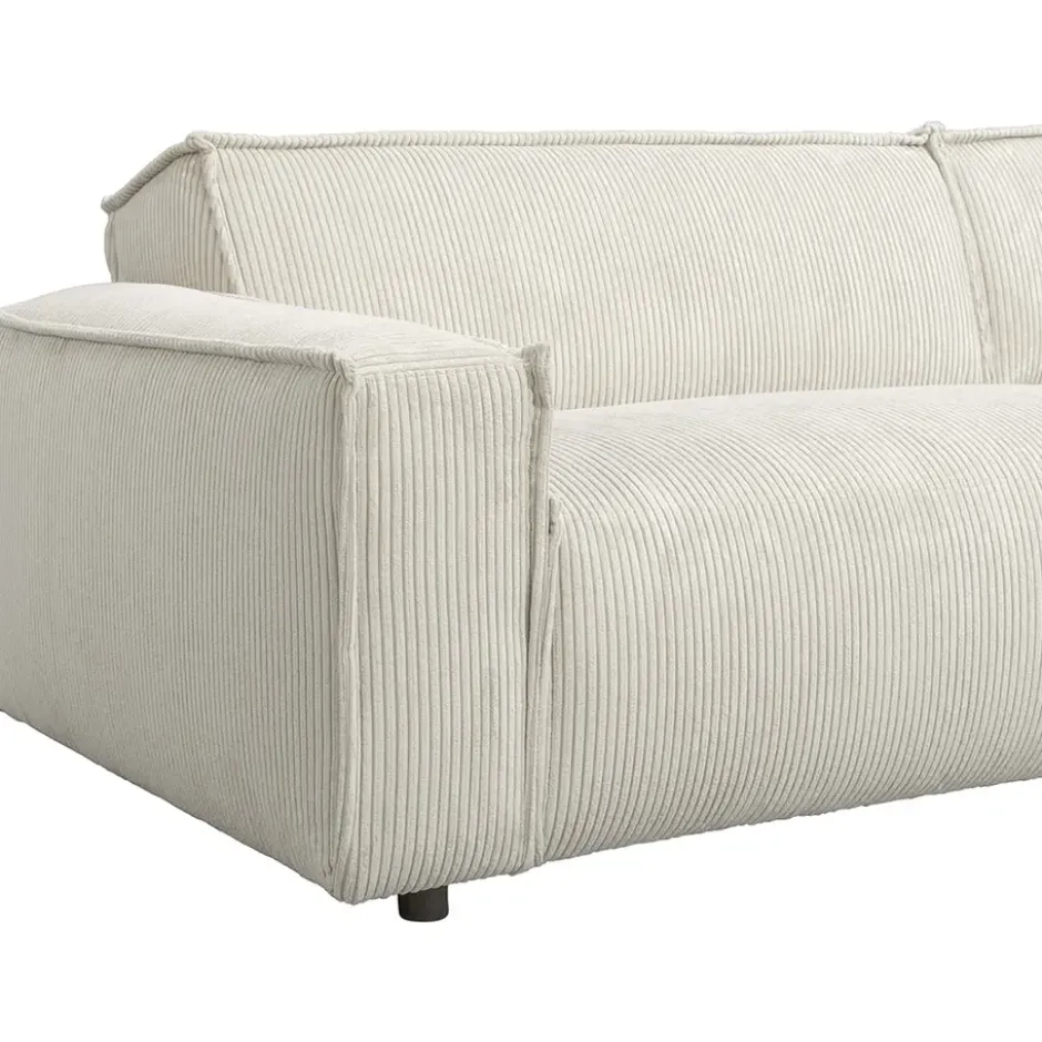 Bank Brooklyn met chaise longue rechts - Soop - crème
