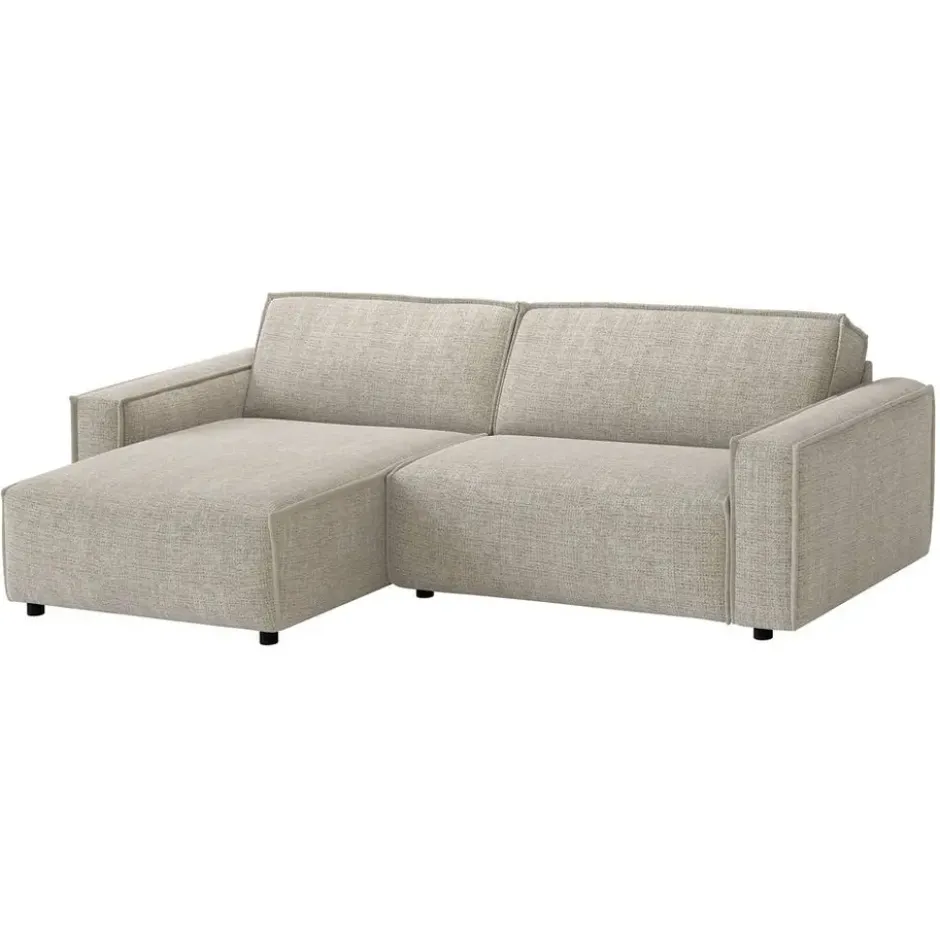 Bank Brooklyn met chaise longue links - Cyclamen - beige