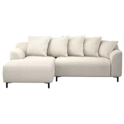 Bank Elsa met chaise longue links - stof Eden - beige
