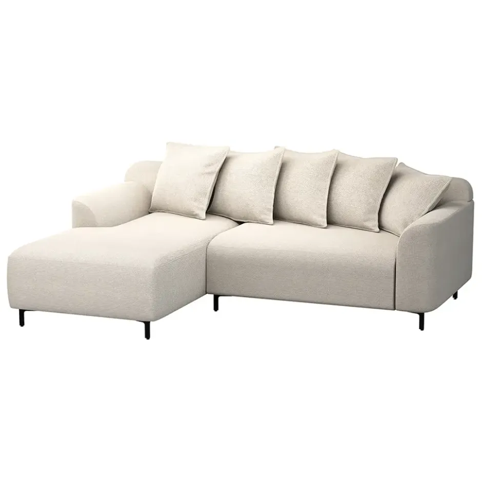 Bank Elsa met chaise longue links - stof Eden - beige