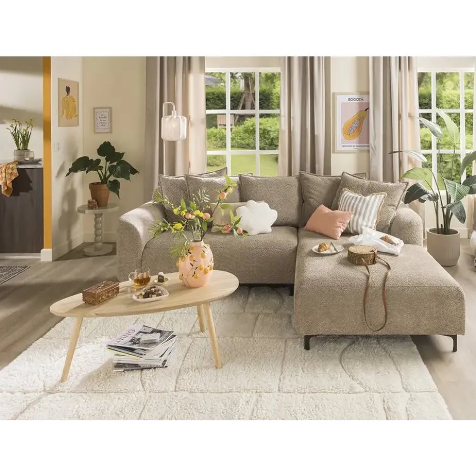 Bank Elsa met chaise longue rechts - taupe