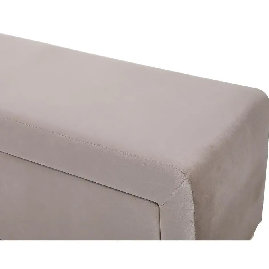 Bankje CAPINO - 130 cmx42 cmx46 cm - Taupe Fluweel Stof