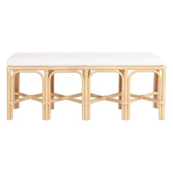 Bankje LUMANIO - 120 cmx42 cmx46 cm - Natuurlijk licht Rotan