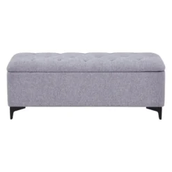 Bankje SABILO - 120 cmx45 cmx44 cm - Grijs Stof