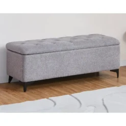 Bankje SABILO - 120 cmx45 cmx44 cm - Grijs Stof