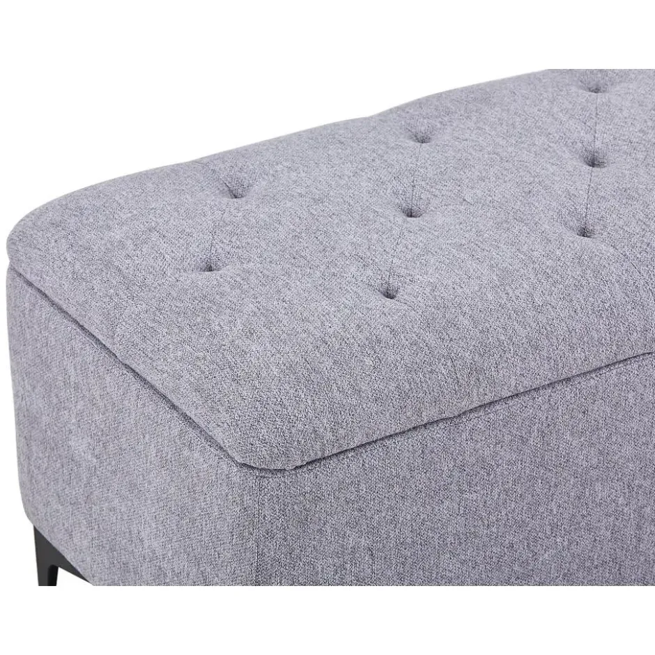 Bankje SABILO - 120 cmx45 cmx44 cm - Grijs Stof