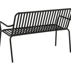 Bankje Zwart Metaal - 130x64x85cm - Peking