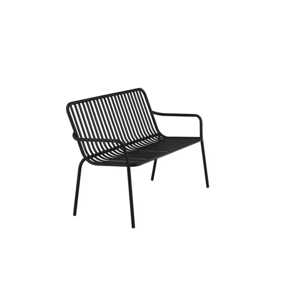 Bankje Zwart Metaal - 130x64x85cm - Peking