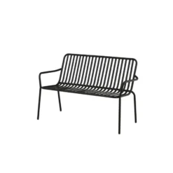 Bankje Zwart Metaal - 130x64x85cm - Peking