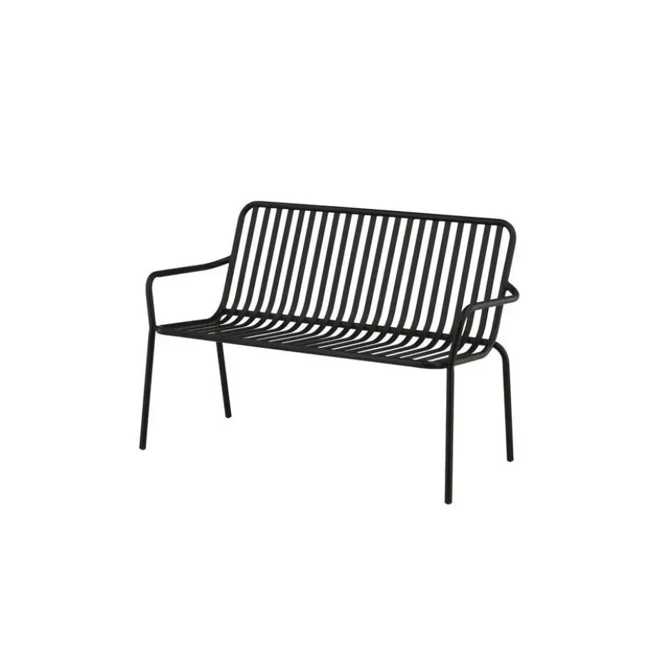Bankje Zwart Metaal - 130x64x85cm - Peking