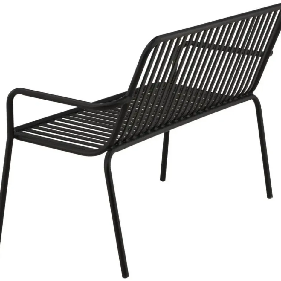 Bankje Zwart Metaal - 130x64x85cm - Peking
