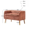 Bank van hout met terracotta fluweel