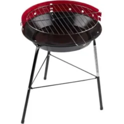 Barbecue - houtskool BBQ - driepoot - zwart/ rood - 33 x 43 cm