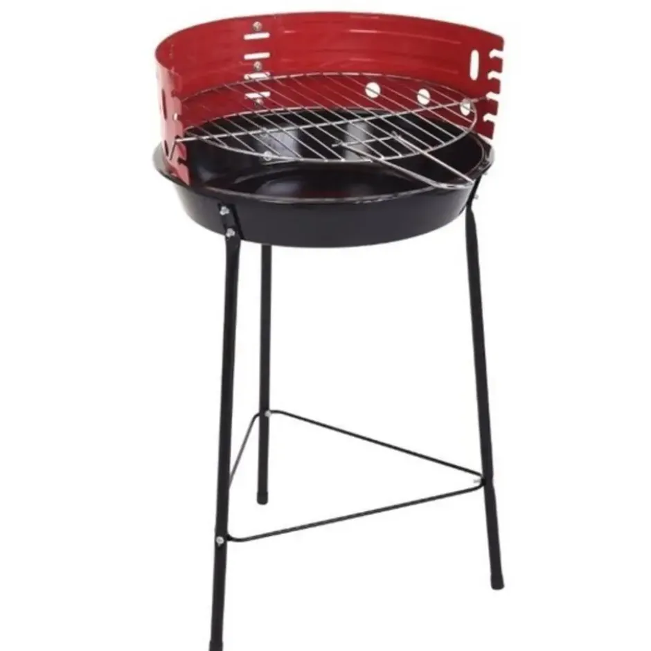 Barbecue - houtskool BBQ - driepoot - zwart/ rood - 53 cm