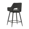 Barkruk Skye draaibaar met armleuning zwart - Zithoogte 66,50 cm - Stof - Zwart