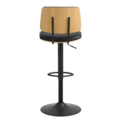 Barkruk - Zwart PU leer - Zithoogte 85cm - Muris