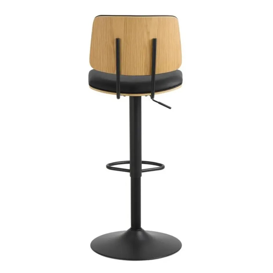 Barkruk - Zwart PU leer - Zithoogte 85cm - Muris