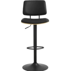 Barkruk - Zwart PU leer - Zithoogte 85cm - Muris