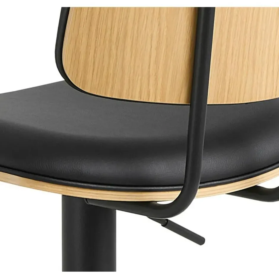 Barkruk - Zwart PU leer - Zithoogte 85cm - Muris