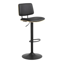 Barkruk - Zwart PU leer - Zithoogte 85cm - Muris