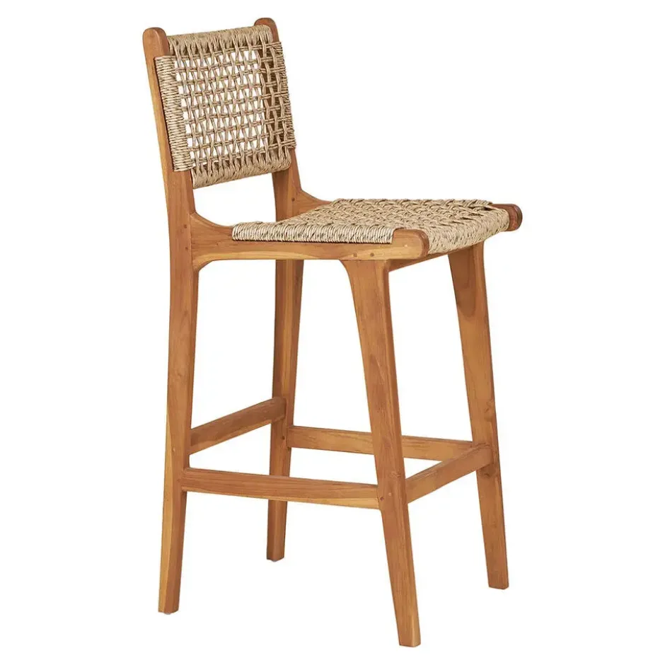 Barstoel Naturel Teak - 55x45x95cm - Derby