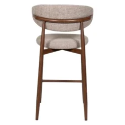 Barstoel - Taupe Stof - Zithoogte 65cm - 55x52x94cm - Alexia - Set van 2