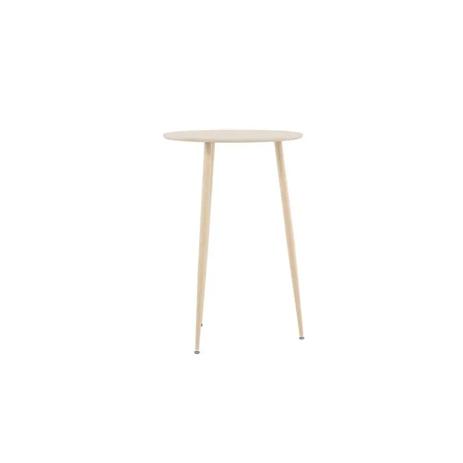 Bartafel Beige Hout - 70x70x105cm - Plaza