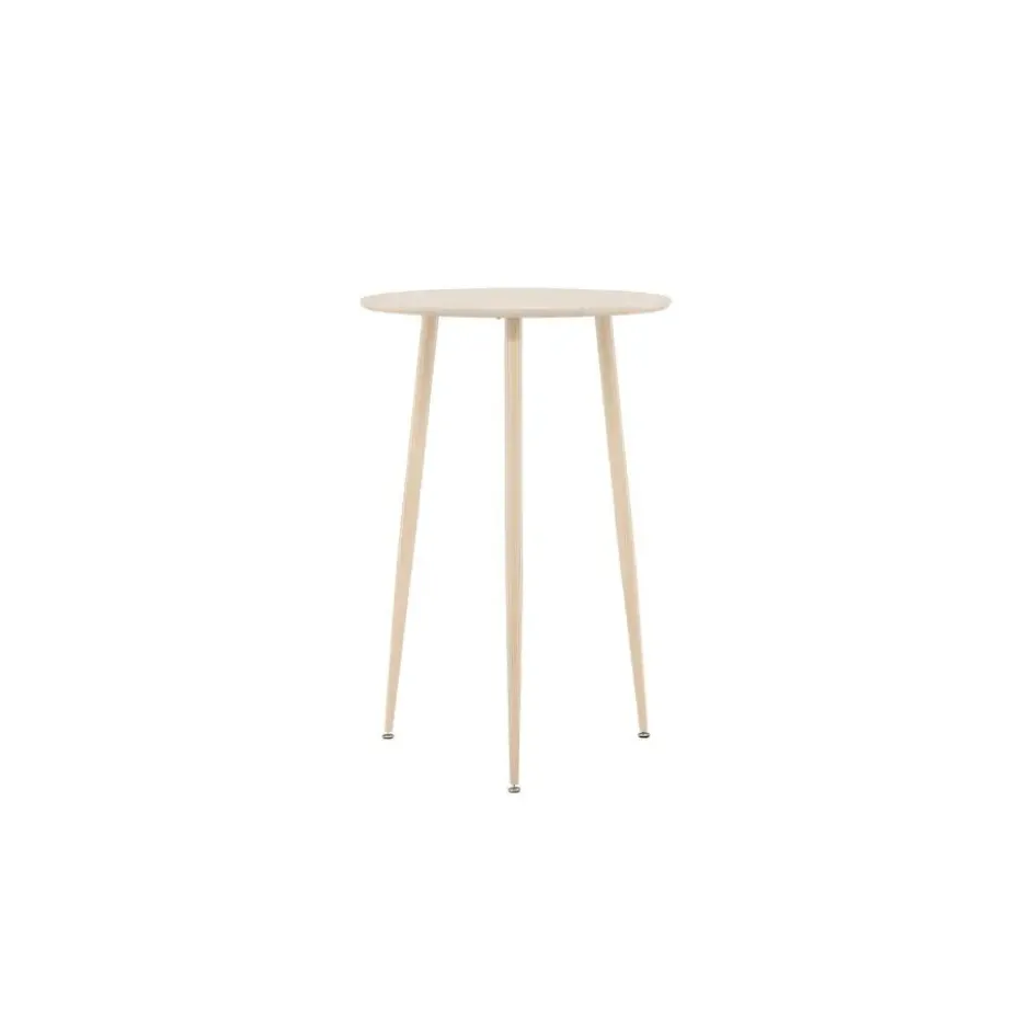 Bartafel Beige Hout - 70x70x105cm - Plaza