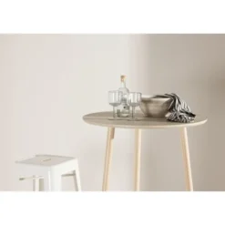 Bartafel Beige Hout - 70x70x105cm - Plaza