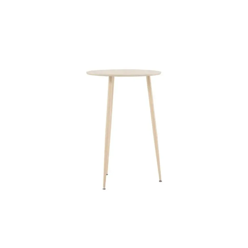 Bartafel Beige Hout - 70x70x105cm - Plaza