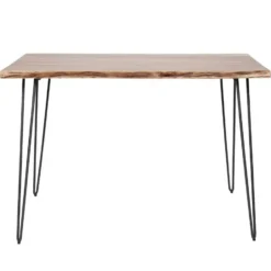 Bartafel Hout 130cm - Boomstamtafel - Metalen Frame