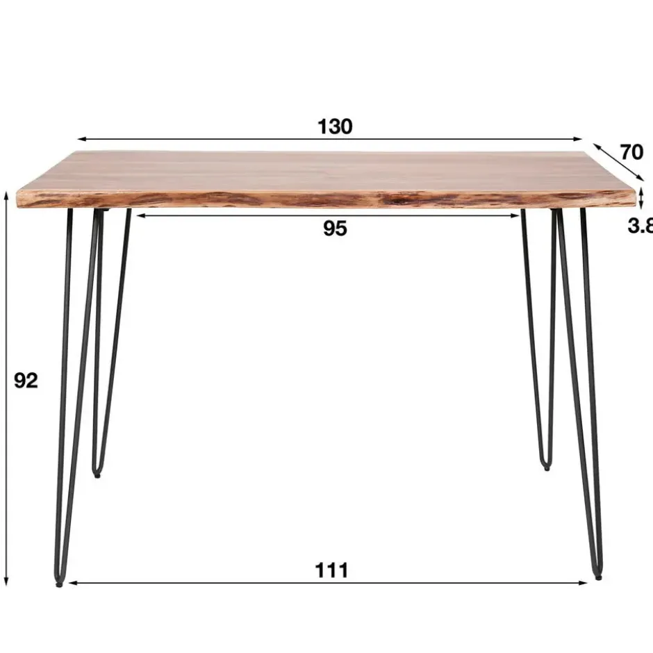 Bartafel Hout 130cm - Boomstamtafel - Metalen Frame