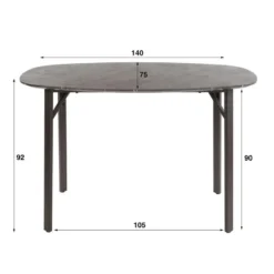 Bartafel Keramieklook - 140x75x92cm - Deens Ovaal