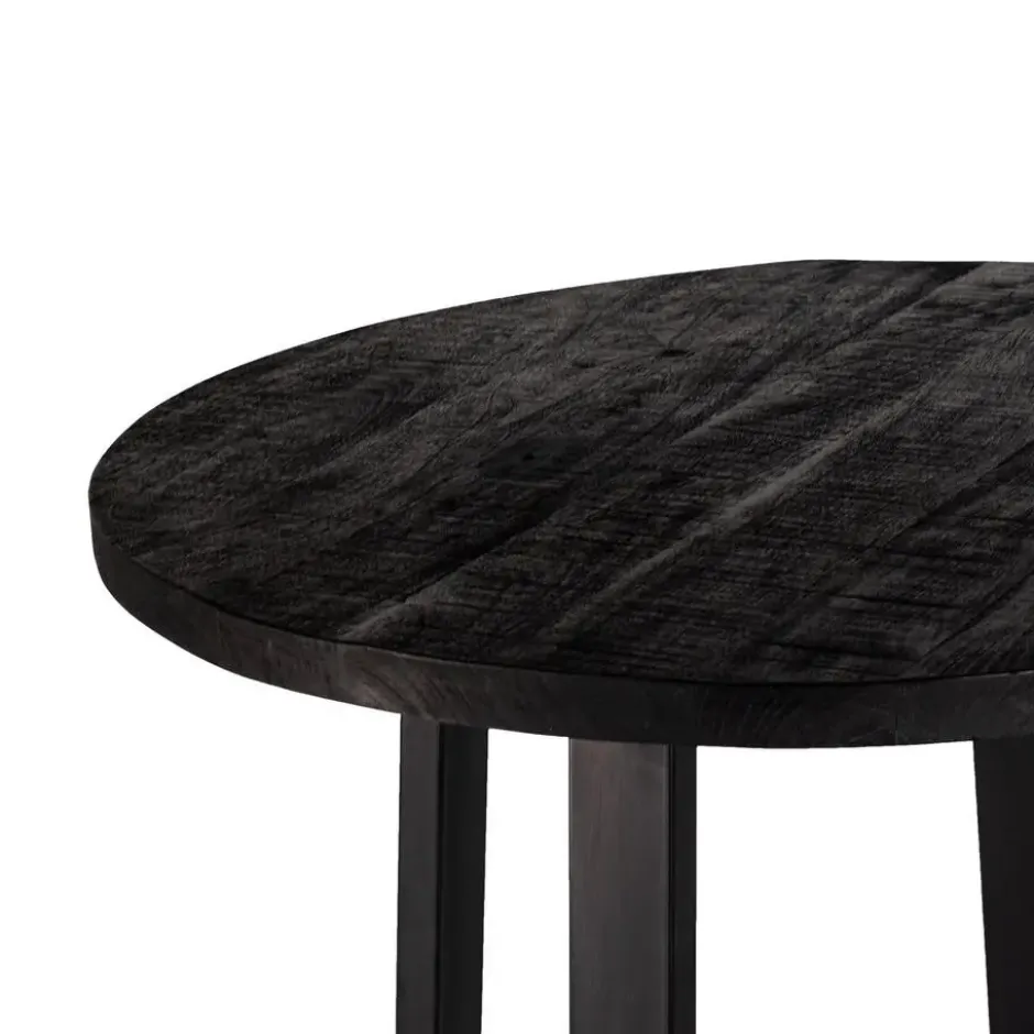Bartafel Rond 110cm - Zwart - Mangohout - Bartafel Lowie