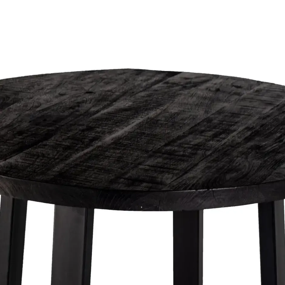 Bartafel Rond 110cm - Zwart - Mangohout - Bartafel Lowie