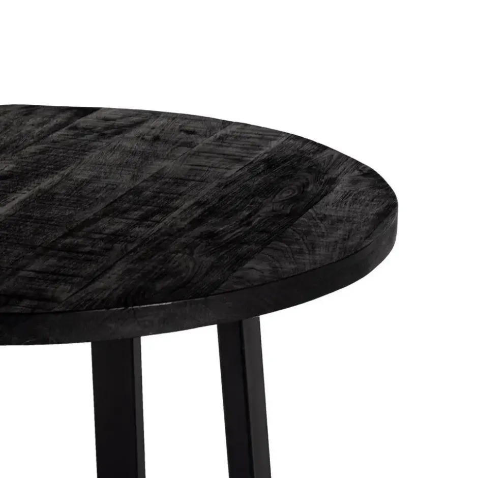 Bartafel Rond 110cm - Zwart - Mangohout - Bartafel Lowie