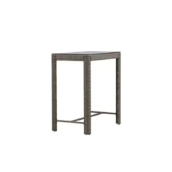 Bartafel Wicker - Grijs Glas - 100x60x110cm - Alo
