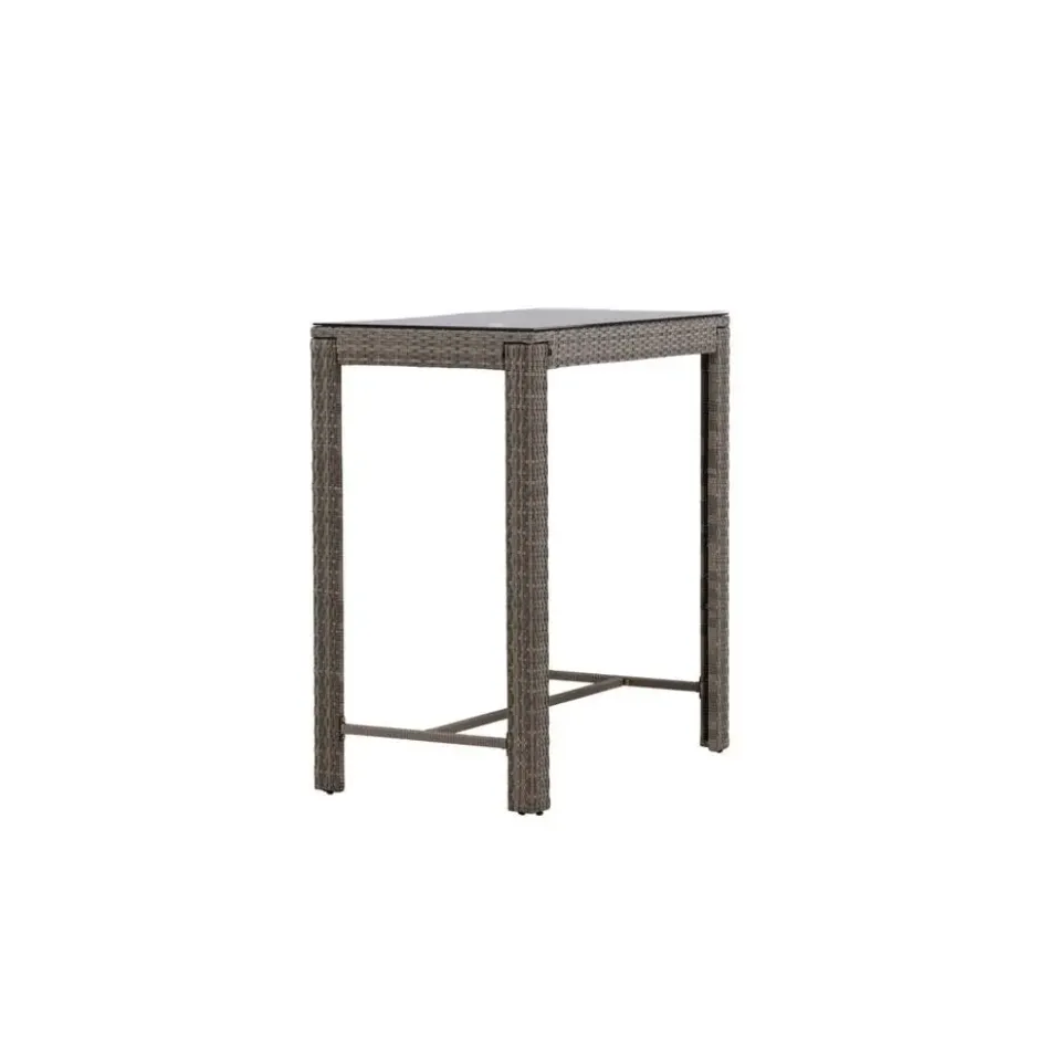 Bartafel Wicker - Grijs Glas - 100x60x110cm - Alo