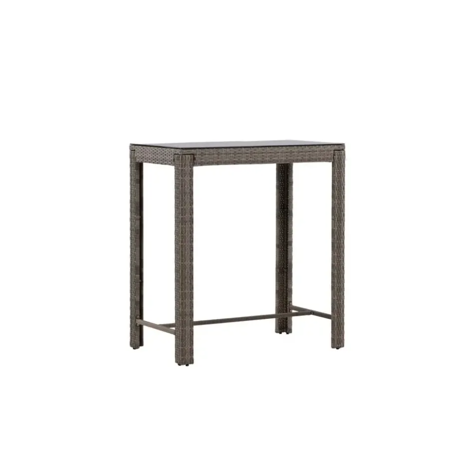 Bartafel Wicker - Grijs Glas - 100x60x110cm - Alo