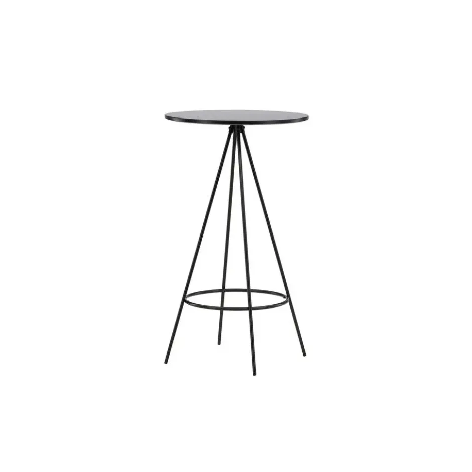 Bartafel Zwart Hout - 60x60x105cm - Bistro