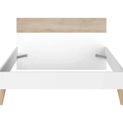 Bed Aalborg - wit/eiken - 140x200 cm