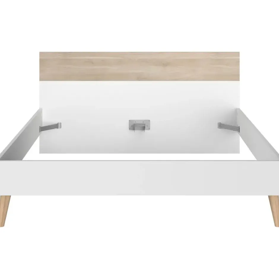 Bed Aalborg - wit/eiken - 160x200 cm