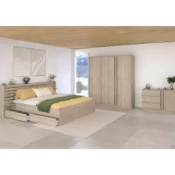 Bed Evi - eikenkleur - 180x200 cm
