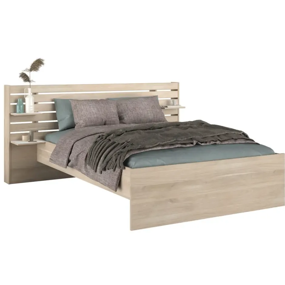 Bed Evi - eikenkleur - 140x200 cm
