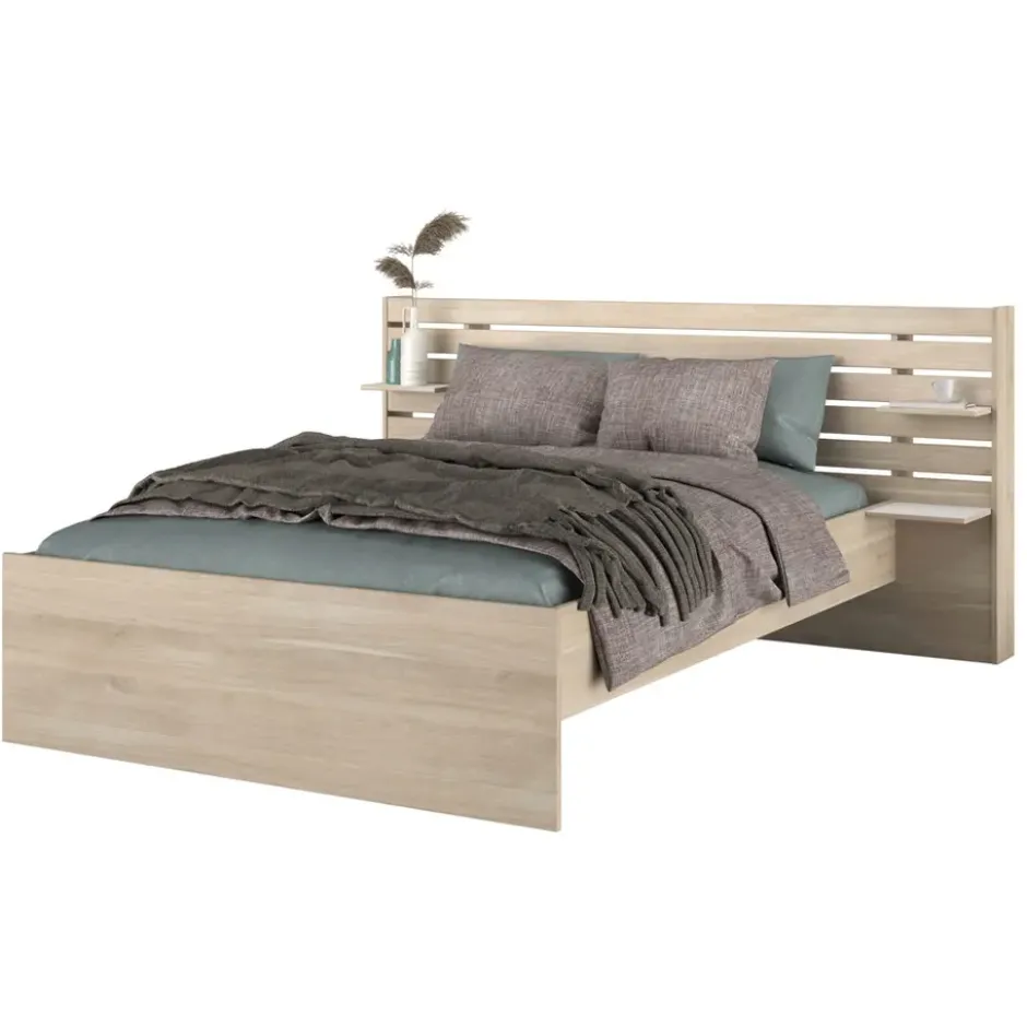 Bed Evi - eikenkleur - 140x200 cm