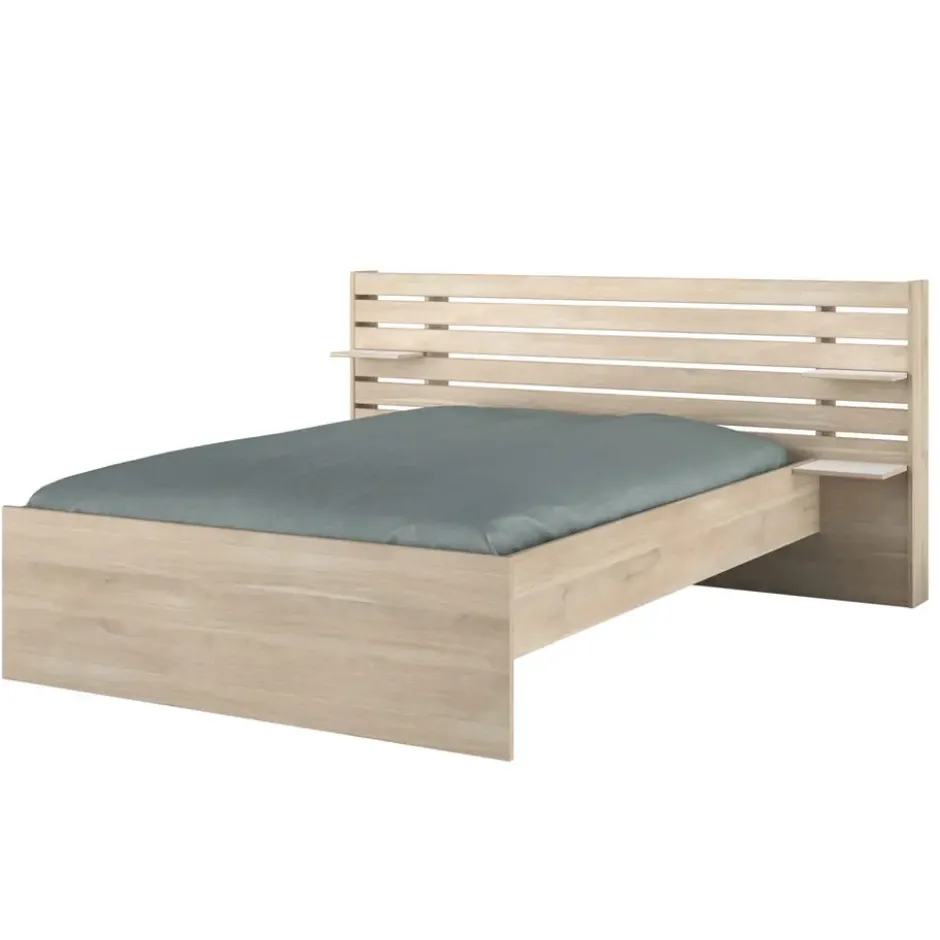 Bed Evi - eikenkleur - 140x200 cm